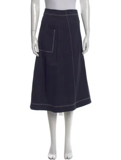 Pre-owned Tibi Midi Length Skirt In Blue