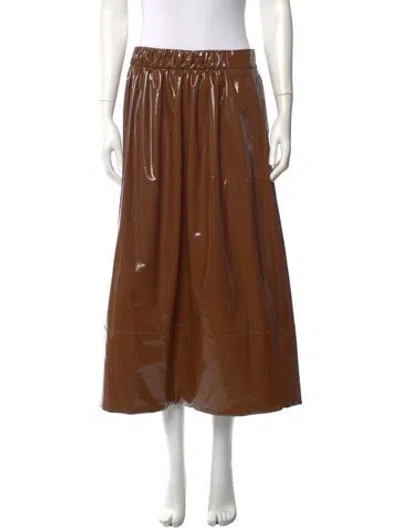 Pre-owned Tibi Midi Length Skirt In Brown