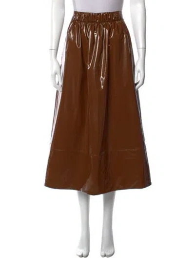 Pre-owned Tibi Midi Length Skirt In Brown