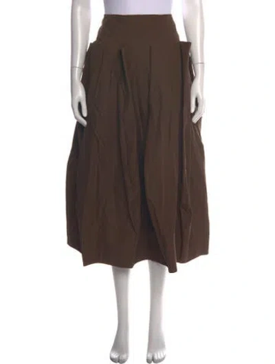 Pre-owned Tibi Midi Length Skirt In Brown