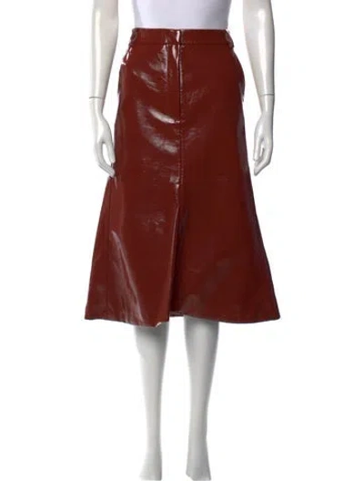 Pre-owned Tibi Midi Length Skirt In Burgundy