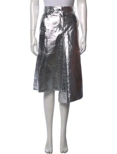Pre-owned Tibi Midi Length Skirt In Metallic/silver