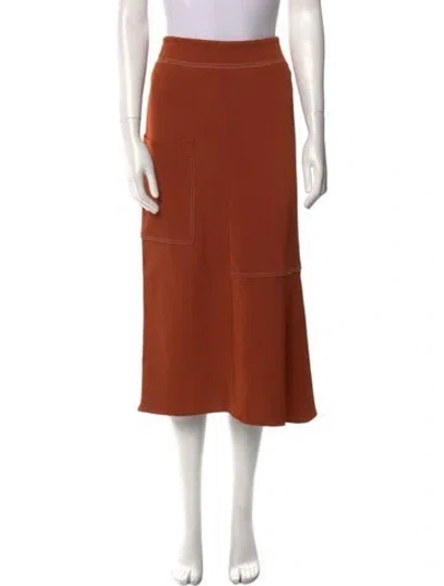 Pre-owned Tibi Midi Length Skirt In Orange