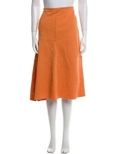 Pre-owned Tibi Midi Length Skirt In Orange