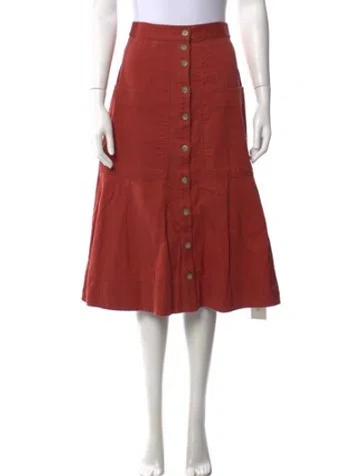 Pre-owned Tibi Midi Length Skirt In Orange