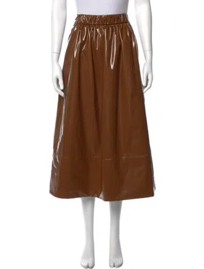 Pre-owned Tibi Midi Length Skirt W/ Tags In Brown