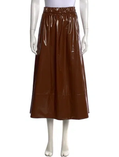 Pre-owned Tibi Midi Length Skirt W/ Tags In Brown