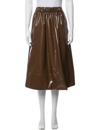 Pre-owned Tibi Midi Length Skirt W/ Tags In Brown