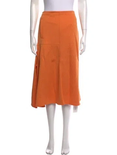 Pre-owned Tibi Midi Length Skirt W/ Tags In Orange