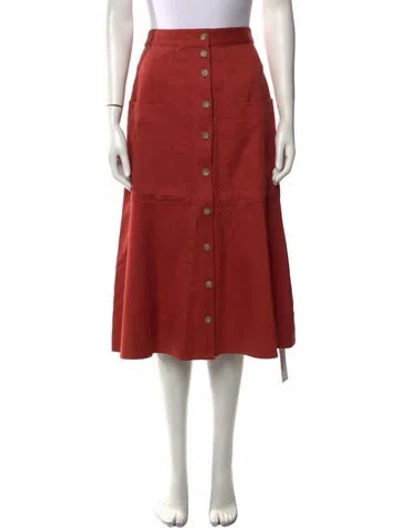 Pre-owned Tibi Midi Length Skirt W/ Tags In Red