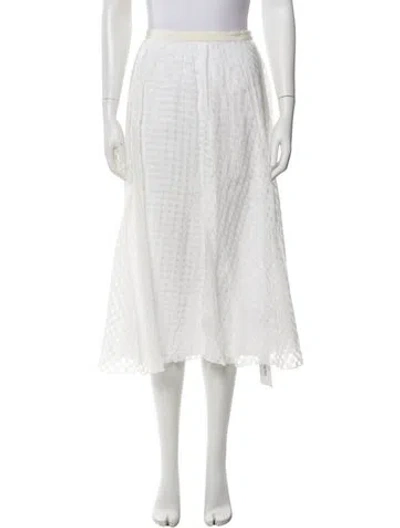Pre-owned Tibi Midi Length Skirt In White