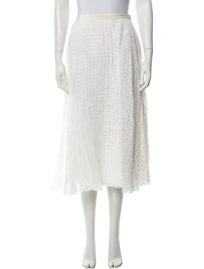 Pre-owned Tibi Midi Length Skirt In White