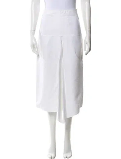 Pre-owned Tibi Midi Length Skirt In White