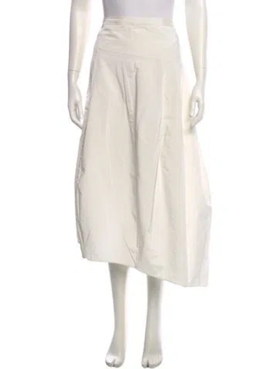 Pre-owned Tibi Midi Length Skirt In White