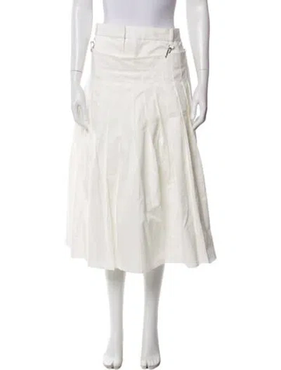Pre-owned Tibi Midi Length Skirt In White