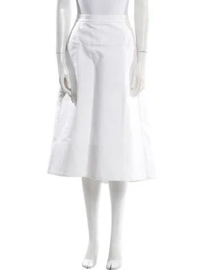 Pre-owned Tibi Midi Length Skirt In White