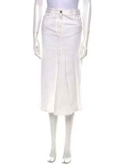Pre-owned Tibi Midi Length Skirt In White