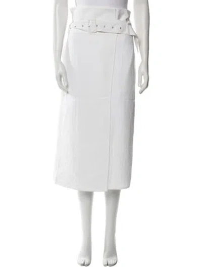 Pre-owned Tibi Midi Length Skirt In White