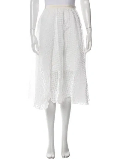 Pre-owned Tibi Midi Length Skirt In White