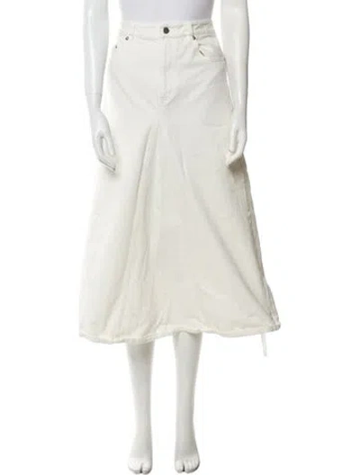 Pre-owned Tibi Midi Length Skirt In White