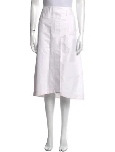 Pre-owned Tibi Midi Length Skirt In White
