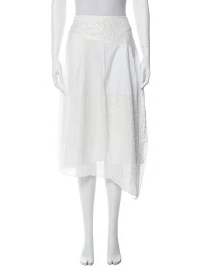 Pre-owned Tibi Midi Length Skirt In White