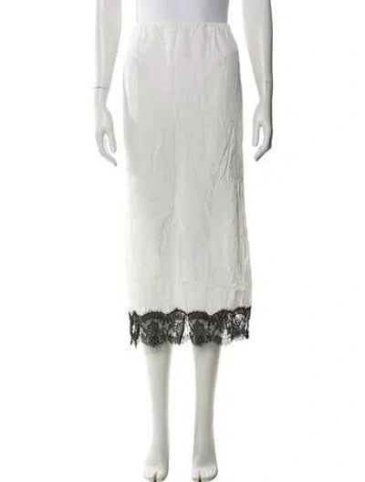 Pre-owned Tibi Midi Length Skirt In White