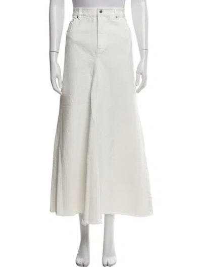 Pre-owned Tibi Midi Length Skirt In White
