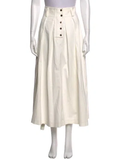 Pre-owned Tibi Midi Length Skirt In White