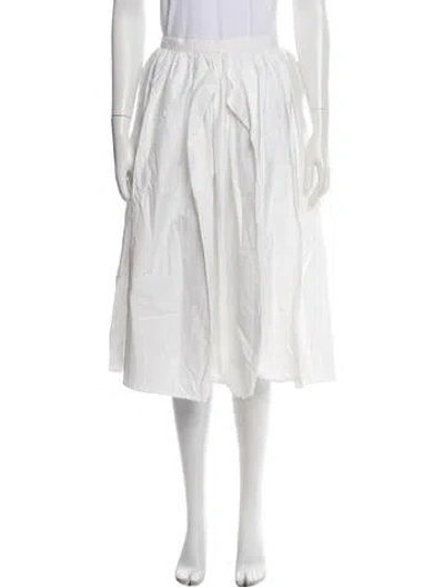 Pre-owned Tibi Midi Length Skirt In White