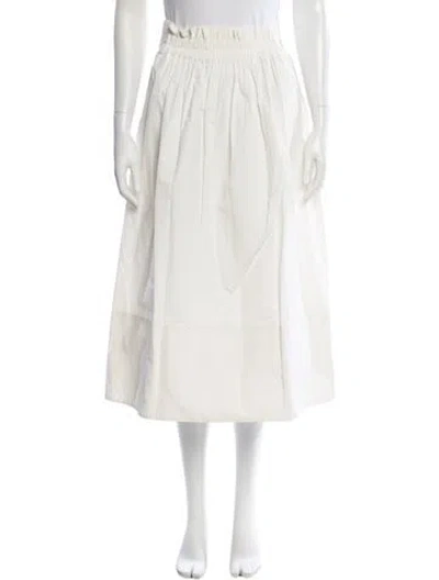 Pre-owned Tibi Midi Length Skirt In White