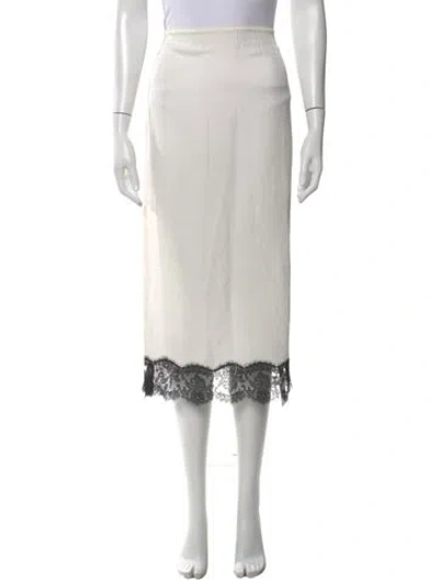 Pre-owned Tibi Midi Length Skirt In White