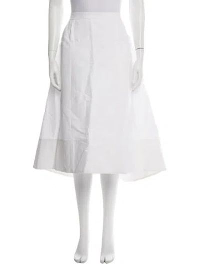 Pre-owned Tibi Midi Length Skirt In White