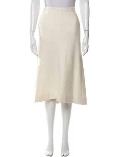 Pre-owned Tibi Midi Length Skirt In White