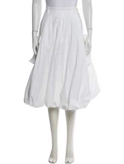 Pre-owned Tibi Midi Length Skirt In White
