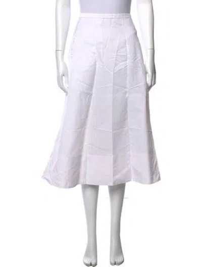 Pre-owned Tibi Midi Length Skirt In White