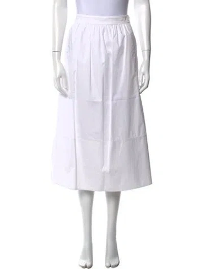 Pre-owned Tibi Midi Length Skirt In White