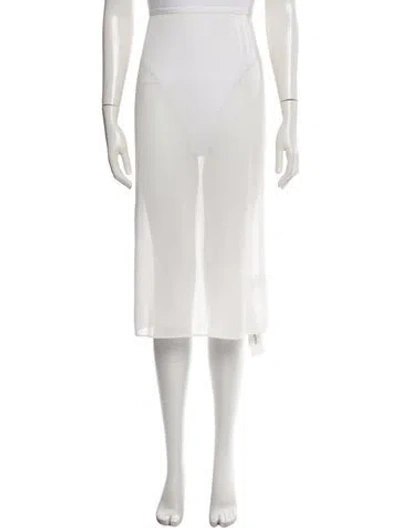Pre-owned Tibi Midi Length Skirt In White