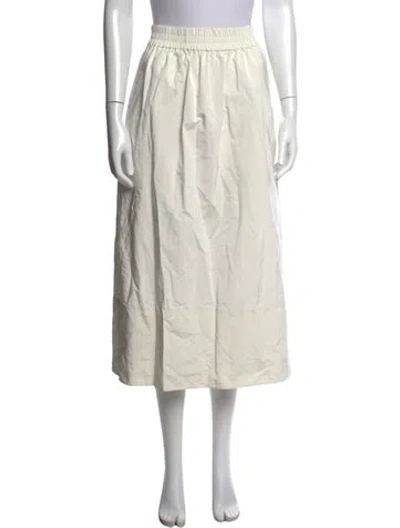 Pre-owned Tibi Midi Length Skirt In White