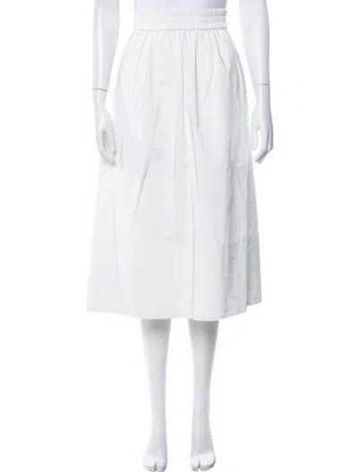 Pre-owned Tibi Midi Length Skirt In White