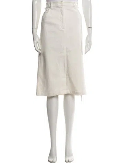 Pre-owned Tibi Midi Length Skirt In White