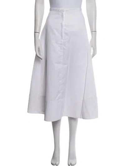 Pre-owned Tibi Midi Length Skirt In White