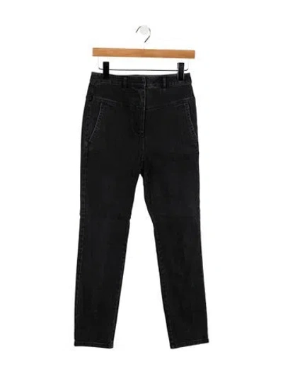 Pre-owned Tibi Mid-rise Straight Leg Jeans In Black