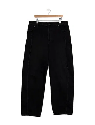 Pre-owned Tibi Mid-rise Straight Leg Jeans In Black