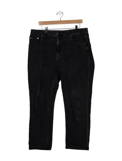 Pre-owned Tibi Mid-rise Straight Leg Jeans In Black/blue