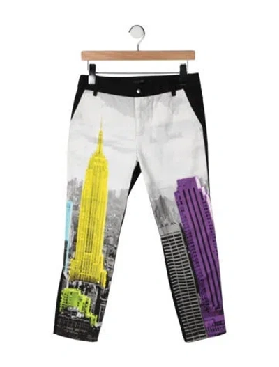 Pre-owned Tibi Mid-rise Straight Leg Jeans In Black/purple