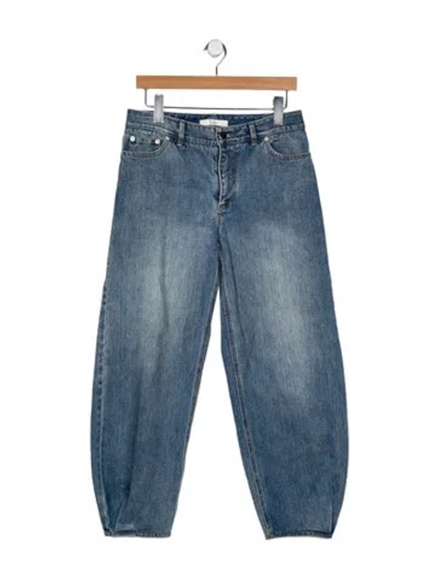 Pre-owned Tibi Mid-rise Straight Leg Jeans In Blue