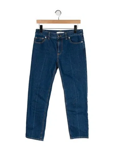 Pre-owned Tibi Mid-rise Straight Leg Jeans In Blue