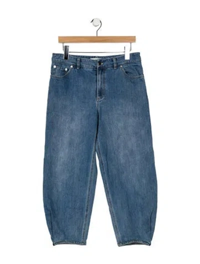 Pre-owned Tibi Mid-rise Straight Leg Jeans In Blue