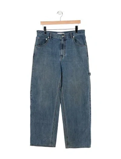 Pre-owned Tibi Mid-rise Straight Leg Jeans In Blue